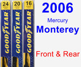 Front & Rear Wiper Blade Pack for 2006 Mercury Monterey - Premium