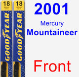 Front Wiper Blade Pack for 2001 Mercury Mountaineer - Premium