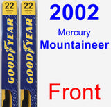 Front Wiper Blade Pack for 2002 Mercury Mountaineer - Premium