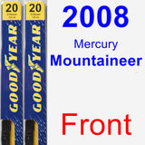 Front Wiper Blade Pack for 2008 Mercury Mountaineer - Premium