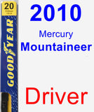 Driver Wiper Blade for 2010 Mercury Mountaineer - Premium