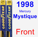 Front Wiper Blade Pack for 1998 Mercury Mystique - Premium