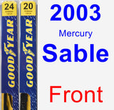 Front Wiper Blade Pack for 2003 Mercury Sable - Premium