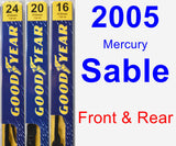 Front & Rear Wiper Blade Pack for 2005 Mercury Sable - Premium