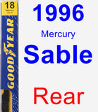 Rear Wiper Blade for 1996 Mercury Sable - Premium