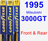 Front & Rear Wiper Blade Pack for 1995 Mitsubishi 3000GT - Premium