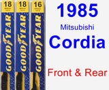 Front & Rear Wiper Blade Pack for 1985 Mitsubishi Cordia - Premium