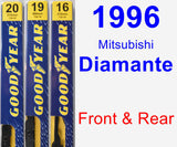 Front & Rear Wiper Blade Pack for 1996 Mitsubishi Diamante - Premium