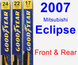 Front & Rear Wiper Blade Pack for 2007 Mitsubishi Eclipse - Premium