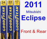 Front & Rear Wiper Blade Pack for 2011 Mitsubishi Eclipse - Premium