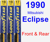 Front & Rear Wiper Blade Pack for 1990 Mitsubishi Eclipse - Premium