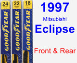 Front & Rear Wiper Blade Pack for 1997 Mitsubishi Eclipse - Premium