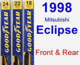 Front & Rear Wiper Blade Pack for 1998 Mitsubishi Eclipse - Premium