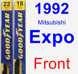 Front Wiper Blade Pack for 1992 Mitsubishi Expo - Premium