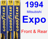 Front & Rear Wiper Blade Pack for 1994 Mitsubishi Expo - Premium