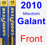 Front Wiper Blade Pack for 2010 Mitsubishi Galant - Premium