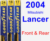 Front & Rear Wiper Blade Pack for 2004 Mitsubishi Lancer - Premium