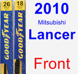 Front Wiper Blade Pack for 2010 Mitsubishi Lancer - Premium