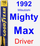 Driver Wiper Blade for 1992 Mitsubishi Mighty Max - Premium