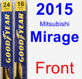 Front Wiper Blade Pack for 2015 Mitsubishi Mirage - Premium