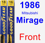 Front Wiper Blade Pack for 1986 Mitsubishi Mirage - Premium