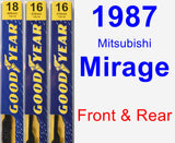 Front & Rear Wiper Blade Pack for 1987 Mitsubishi Mirage - Premium