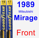 Front Wiper Blade Pack for 1989 Mitsubishi Mirage - Premium