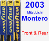 Front & Rear Wiper Blade Pack for 2003 Mitsubishi Montero - Premium