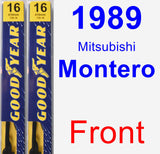 Front Wiper Blade Pack for 1989 Mitsubishi Montero - Premium