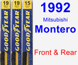 Front & Rear Wiper Blade Pack for 1992 Mitsubishi Montero - Premium