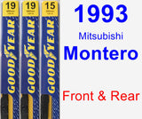 Front & Rear Wiper Blade Pack for 1993 Mitsubishi Montero - Premium