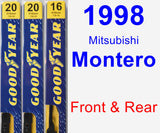 Front & Rear Wiper Blade Pack for 1998 Mitsubishi Montero - Premium