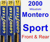 Front & Rear Wiper Blade Pack for 2000 Mitsubishi Montero Sport - Premium