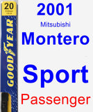 Passenger Wiper Blade for 2001 Mitsubishi Montero Sport - Premium