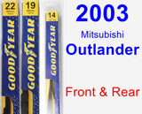 Front & Rear Wiper Blade Pack for 2003 Mitsubishi Outlander - Premium