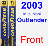 Front Wiper Blade Pack for 2003 Mitsubishi Outlander - Premium