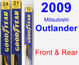 Front & Rear Wiper Blade Pack for 2009 Mitsubishi Outlander - Premium