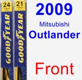 Front Wiper Blade Pack for 2009 Mitsubishi Outlander - Premium