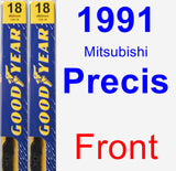 Front Wiper Blade Pack for 1991 Mitsubishi Precis - Premium