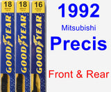 Front & Rear Wiper Blade Pack for 1992 Mitsubishi Precis - Premium