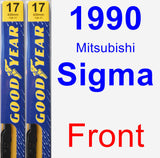 Front Wiper Blade Pack for 1990 Mitsubishi Sigma - Premium