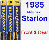 Front & Rear Wiper Blade Pack for 1985 Mitsubishi Starion - Premium