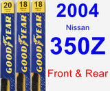 Front & Rear Wiper Blade Pack for 2004 Nissan 350Z - Premium