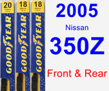 Front & Rear Wiper Blade Pack for 2005 Nissan 350Z - Premium