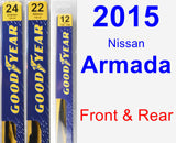 Front & Rear Wiper Blade Pack for 2015 Nissan Armada - Premium