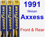 Front & Rear Wiper Blade Pack for 1991 Nissan Axxess - Premium