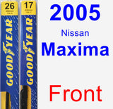 Front Wiper Blade Pack for 2005 Nissan Maxima - Premium