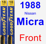 Front Wiper Blade Pack for 1988 Nissan Micra - Premium