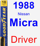 Driver Wiper Blade for 1988 Nissan Micra - Premium