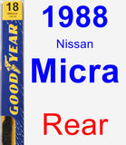 Rear Wiper Blade for 1988 Nissan Micra - Premium